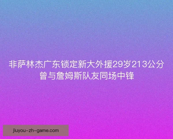 非萨林杰广东锁定新大外援29岁213公分曾与詹姆斯队友同场中锋